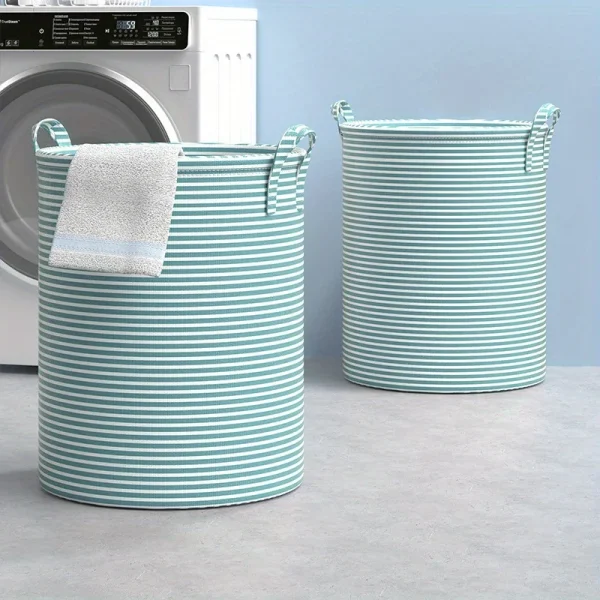 panière à linge ronde rayé