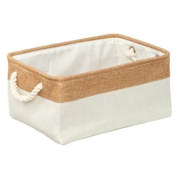 panier rangement toile blanche