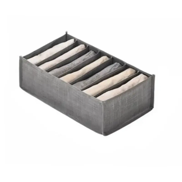 petite boite de rangement en tissus gris